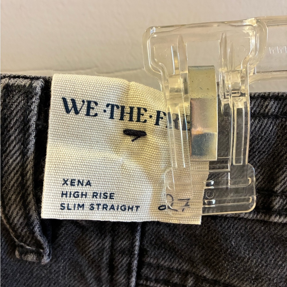 Free People We the Free Black Xena High Rise Slim Straight Jeans - Picture 8 of 8